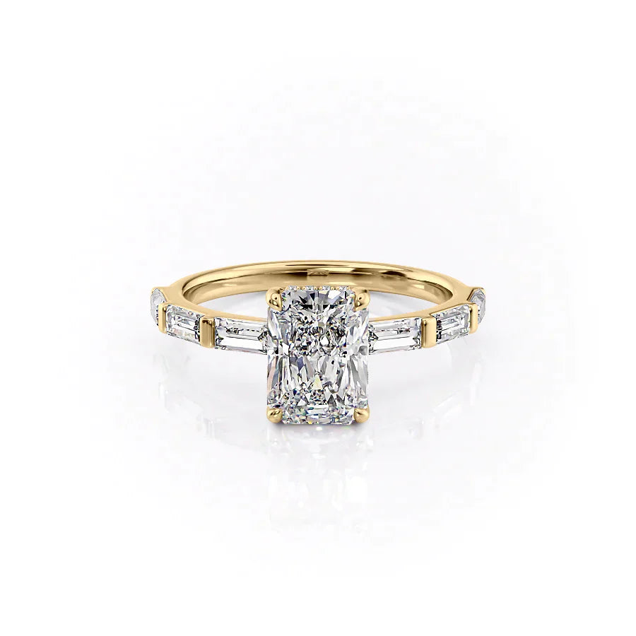 The Hailey Set With A 1.5 Carat Radiant Lab Diamond