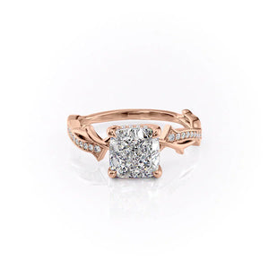 The Pave Twig Set With A 1.5 Carat Cushion Lab Diamond
