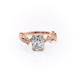The Pave Twig Set With A 2 Carat Elongated Cushion Lab Diamond