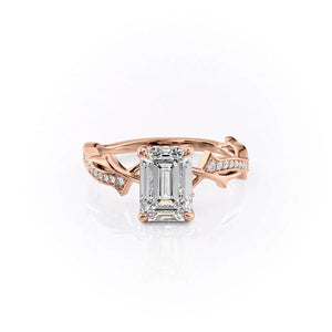 The Pave Twig Set With A 1 Carat Emerald Moissanite
