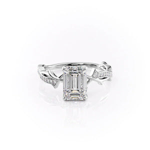 The Pave Twig Set With A 5 Carat Emerald Moissanite