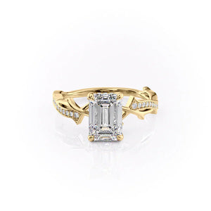 The Pave Twig Set With A 1 Carat Emerald Lab Diamond