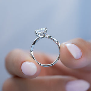 The Pave Twig Set With A 3 Carat Cushion Lab Diamond