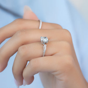 The Pave Twig Set With A 3 Carat Cushion Lab Diamond