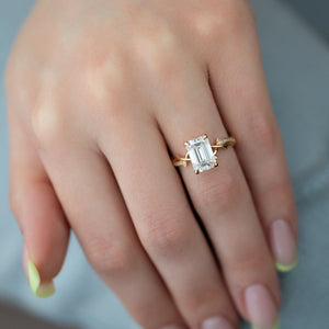 The Pave Twig Set With A 1.5 Carat Emerald Lab Diamond