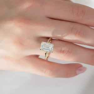 The Pave Twig Set With A Emerald Lab Diamond