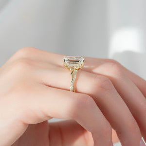 The Pave Twig Set With A Emerald Lab Diamond