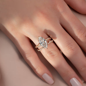 The Pave Twig Set With A 1.5 Carat Marquise Lab Diamond