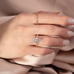 The Pave Twig Set With A 1.5 Carat Marquise Lab Diamond