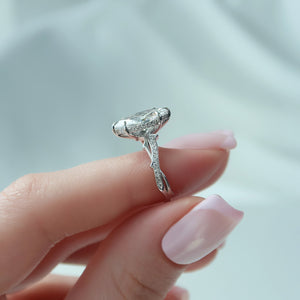 The Pave Twig Set With A 1 Carat Marquise Lab Diamond