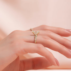 The Pave Twig Set With A 1.5 Carat Oval Lab Diamond