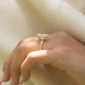 The Pave Twig Set With A 1.5 Carat Oval Lab Diamond