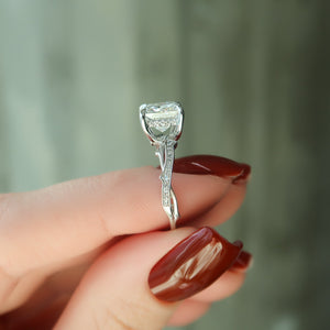 The Pave Twig Set With A 3 Carat Princess Lab Diamond