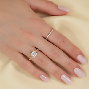 The Pave Twig Set With A Princess Moissanite