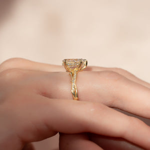 The Pave Twig Set With A 3 Carat Pear Lab Diamond
