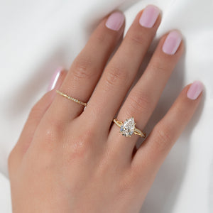 The Pave Twig Set With A 3 Carat Pear Lab Diamond
