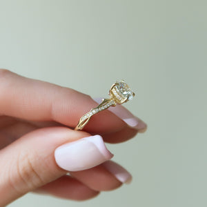 The Pave Twig Set With A Round Lab Diamond