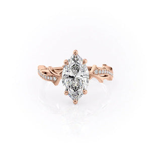 The Pave Twig Set With A 2 Carat Marquise Moissanite