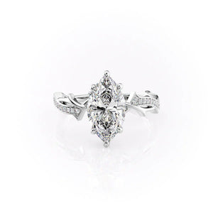 The Pave Twig Set With A 4 Carat Marquise Moissanite