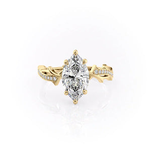 The Pave Twig Set With A 5 Carat Marquise Moissanite