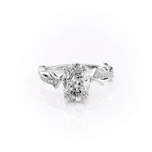 The Pave Twig Set With A 3 Carat Oval Moissanite