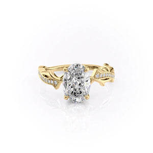 The Pave Twig Set With A 2 Carat Oval Moissanite