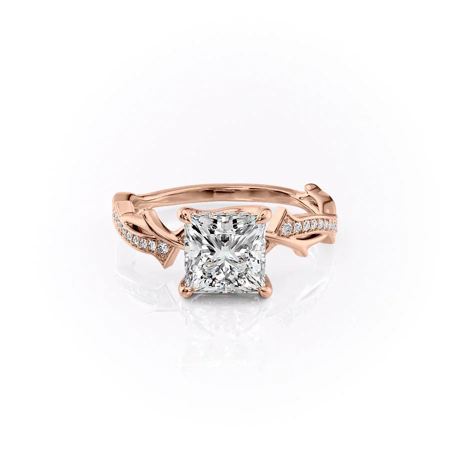 The Pave Twig Set With A 5 Carat Princess Moissanite