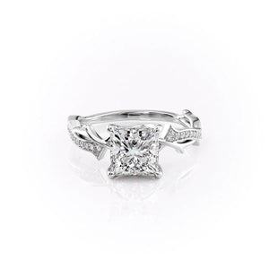 The Pave Twig Set With A 2 Carat Princess Moissanite