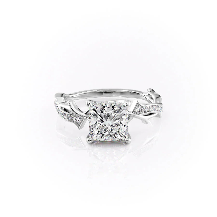 The Pave Twig Set With A 3 Carat Princess Lab Diamond