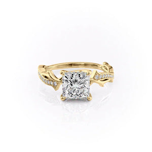 The Pave Twig Set With A 1 Carat Princess Lab Diamond