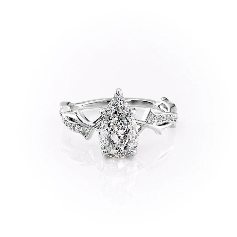 The Pave Twig Set With A 5 Carat Pear Moissanite