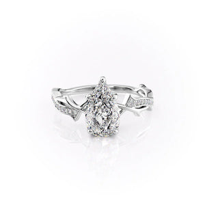 The Pave Twig Set With A 1 Carat Pear Moissanite