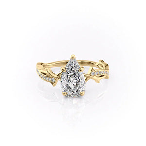 The Pave Twig Set With A 1 Carat Pear Moissanite