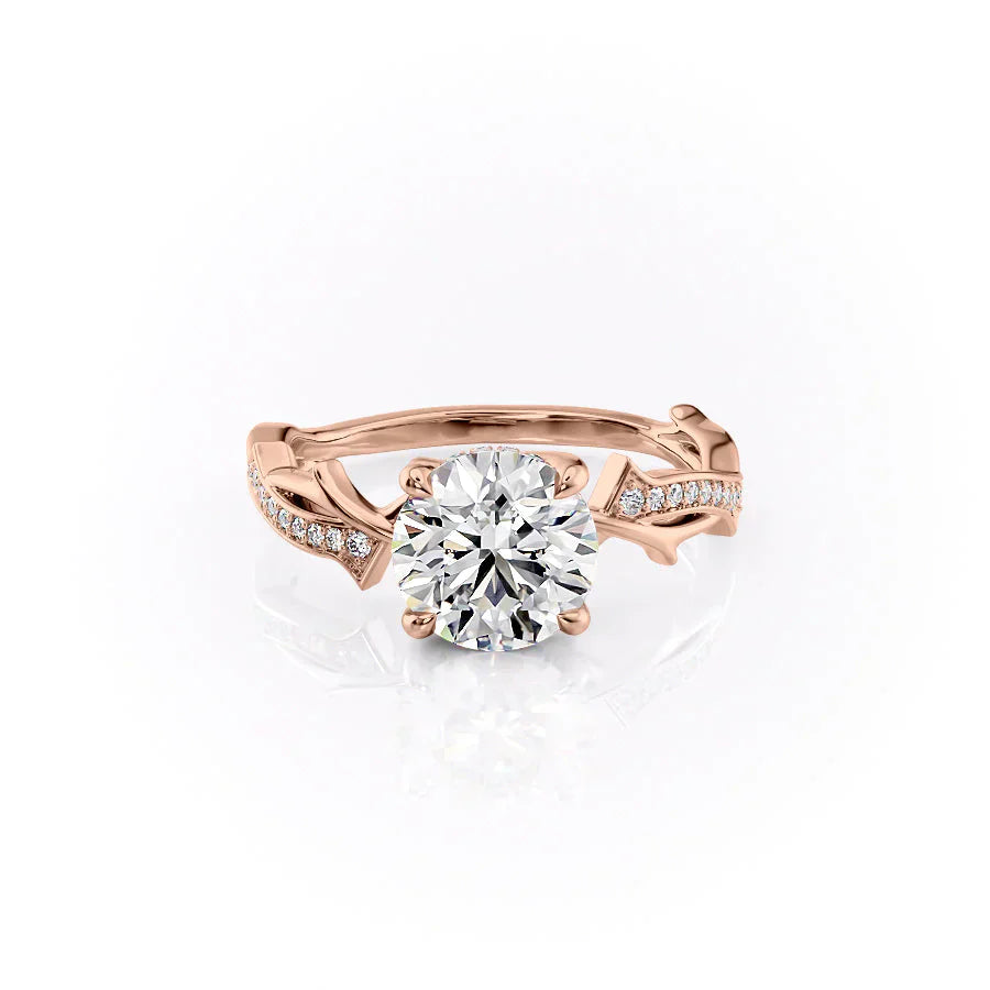 The Pave Twig Set With A 5 Carat Round Moissanite