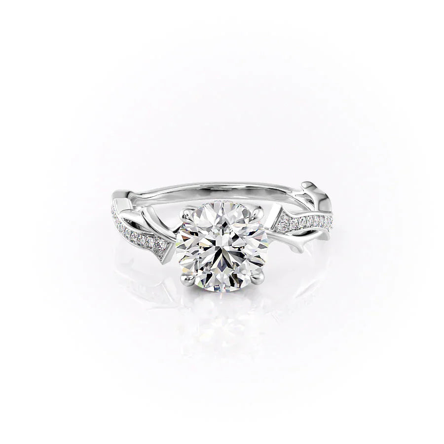 The Pave Twig Set With A 1.5 Carat Round Lab Diamond