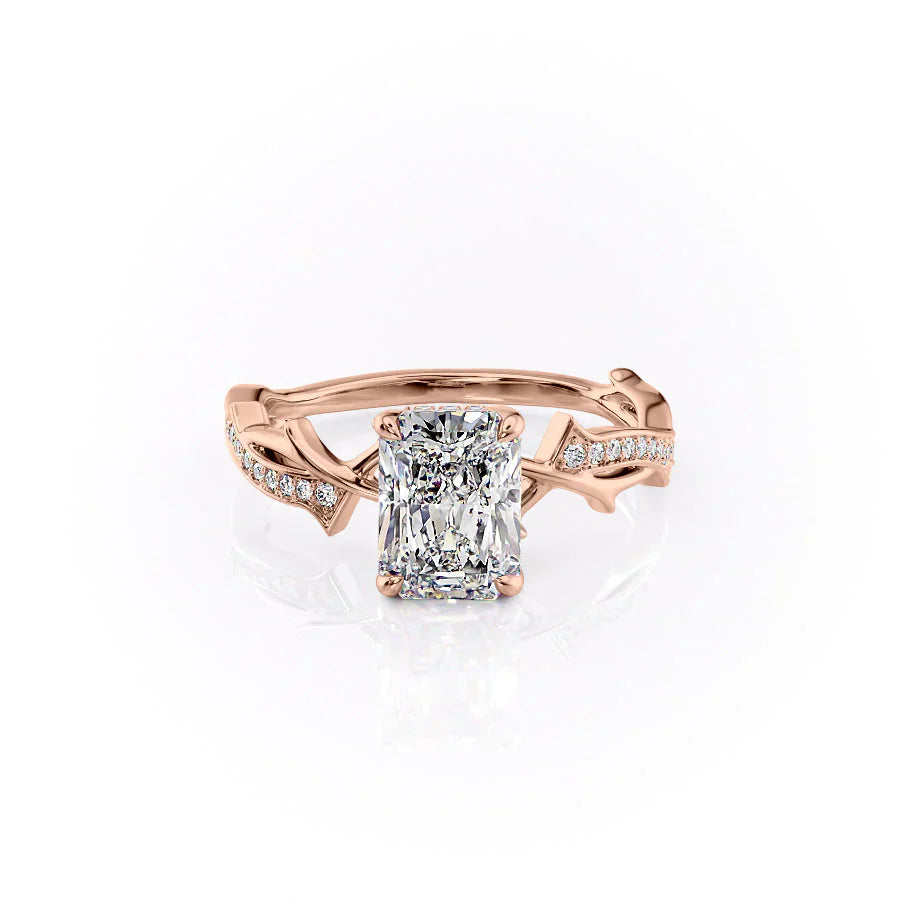 The Pave Twig Set With A 3 Carat Radiant Moissanite