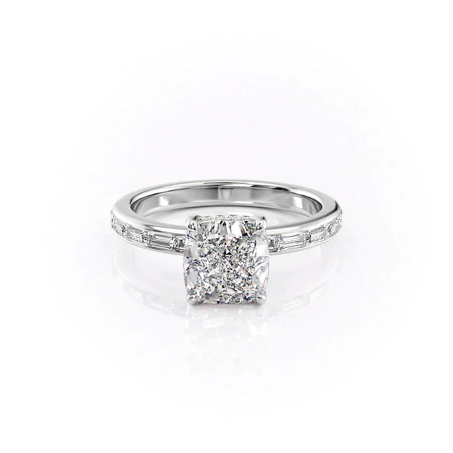 The Jennifer Set With A 1.5 Carat Cushion Lab Diamond