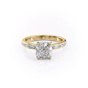 The Jennifer Set With A 1.5 Carat Cushion Lab Diamond
