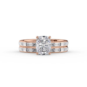 The Jennifer Set With A 1 Carat Elongated Cushion Lab Diamond