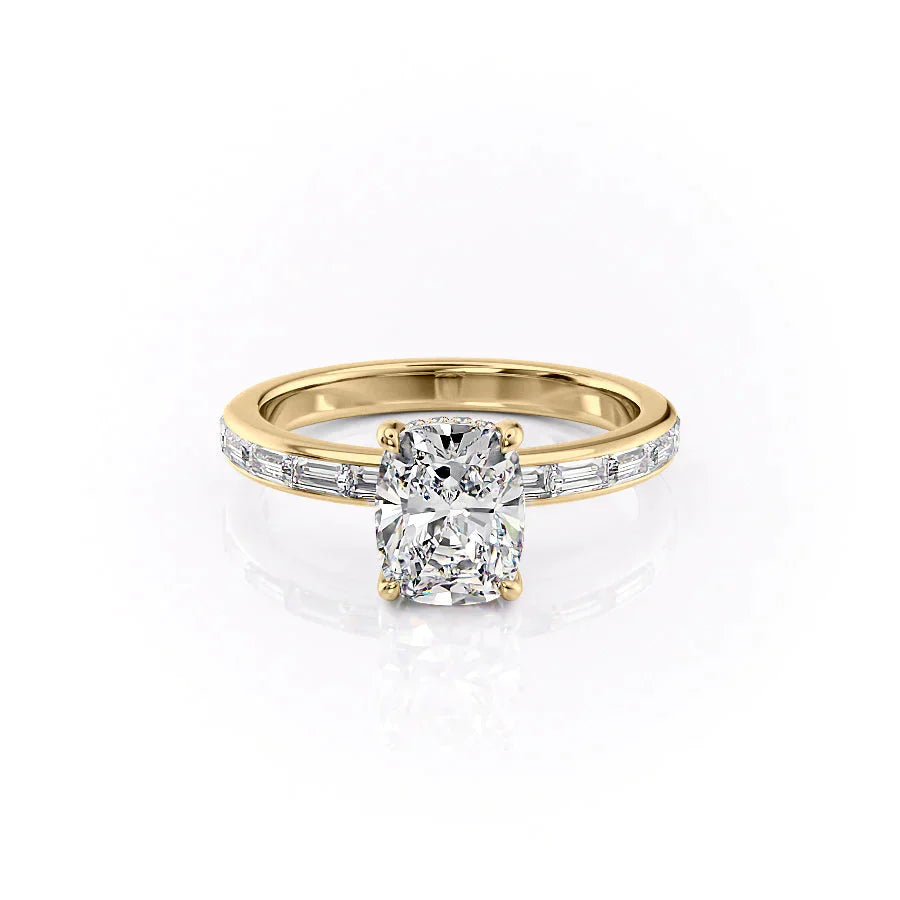 The Jennifer Set With A 1.5 Carat Elongated Cushion Lab Diamond