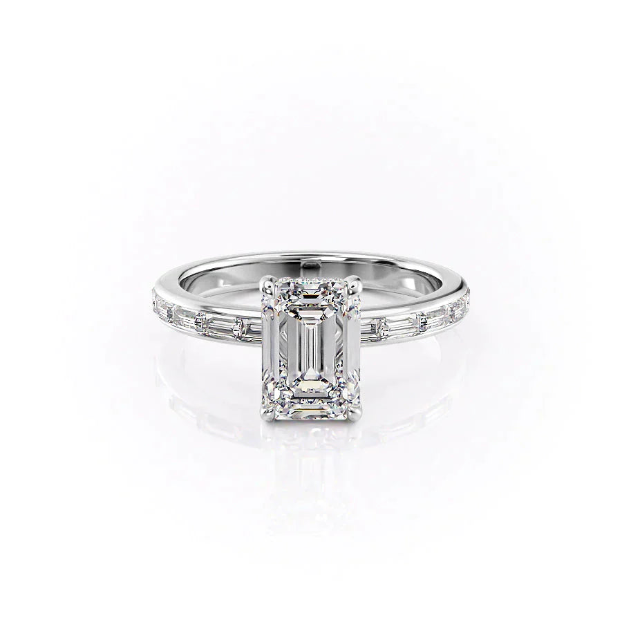 The Jennifer Set With A 2.5 Carat Emerald Lab Diamond