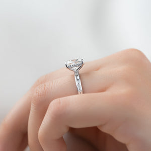 The Jennifer Set With A 2.5 Carat Elongated Cushion Lab Diamond
