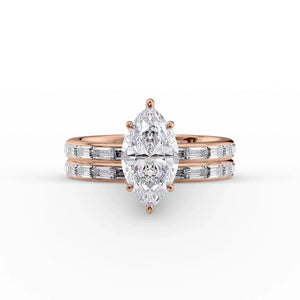 The Jennifer Set With A 2.5 Carat Marquise Lab Diamond