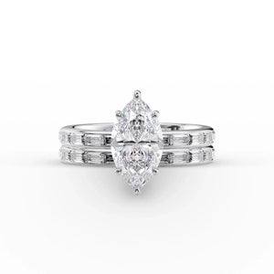 The Jennifer Set With A 2.5 Carat Marquise Lab Diamond