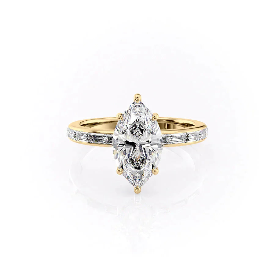 The Jennifer Set With A 3 Carat Marquise Lab Diamond