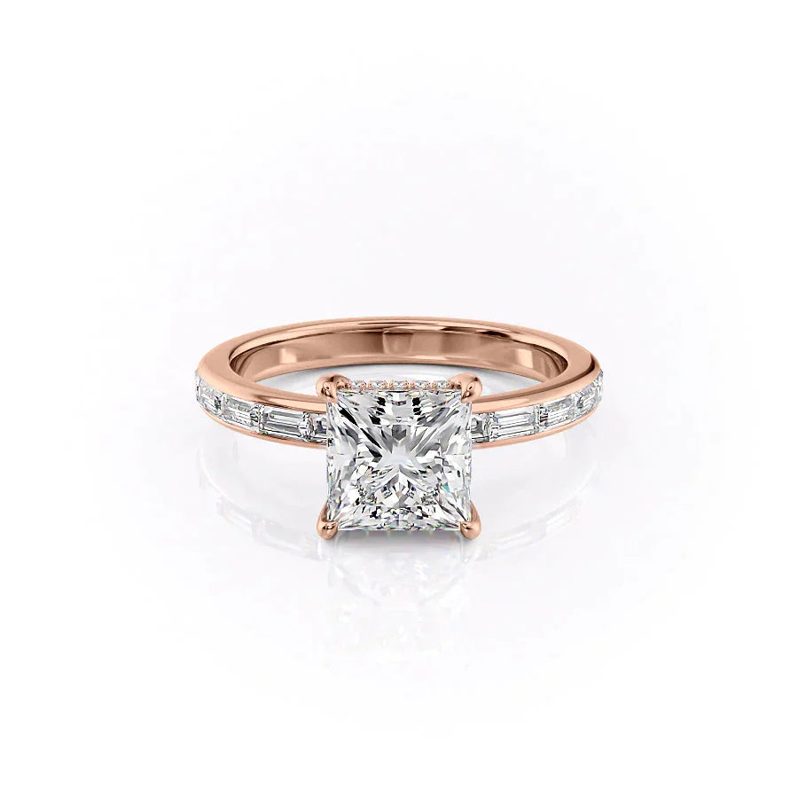 The Jennifer Set With A 1 Carat Princess Lab Diamond
