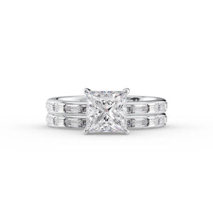 The Jennifer Set With A 1.5 Carat Princess Lab Diamond