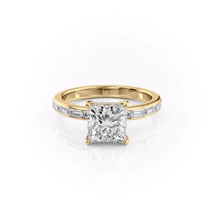 The Jennifer Set With A 2.5 Carat Princess Lab Diamond
