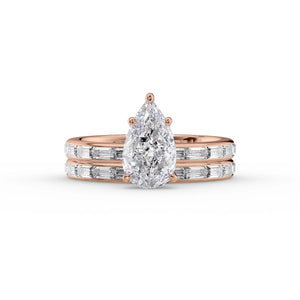 The Jennifer Set With A 3 Carat Pear Lab Diamond