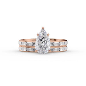 The Jennifer Set With A 2.5 Carat Pear Lab Diamond
